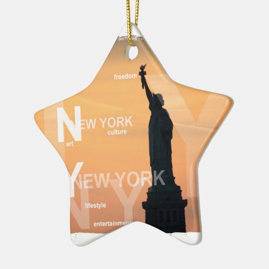 new york city ny standbeeld van vrijheid vs keramisch ornament (Links)