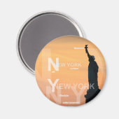 new york city ny standbeeld van vrijheid vs magneet (Voorkant / Achterkant)