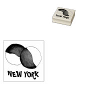 New York City NYC Black en White Cookie Stamp Rubberstempel (Gestempeld)