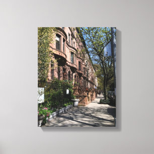 New York City NYC Brownstone Photo Canvas Afdruk