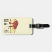 New York City NYC Cherry Cheesecake Cake Slice Bagagelabel (Voorkant horizontaal)