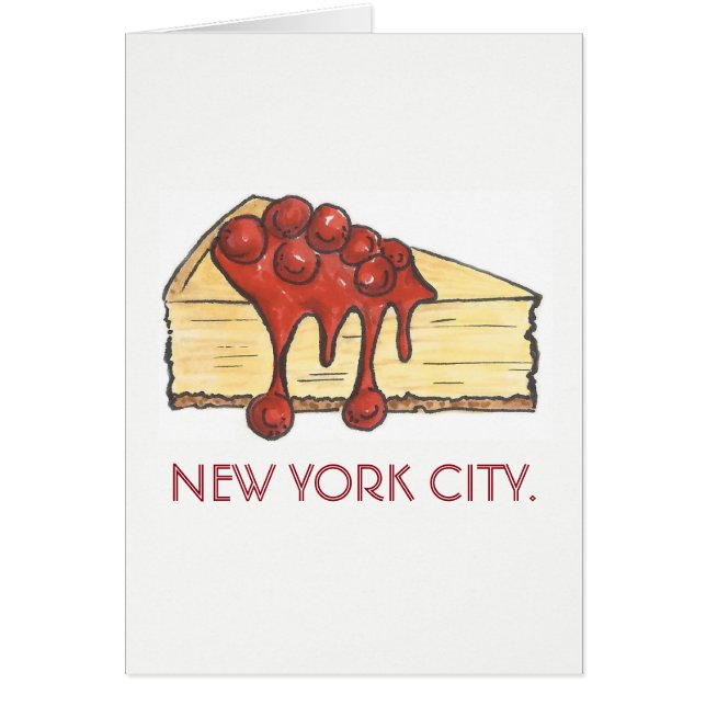 New York City NYC Cherry Cheesecake Slice (Voorkant)