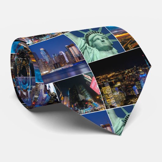 New York City NYC collage foto cityscape Stropdas (Opgerold)