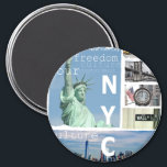 New York City NYC Elegant Modern Sjabloon Circle Magneet<br><div class="desc">New York City NYC Elegante Sjabloon cirkelmagneet.</div>