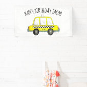 New York City NYC Geel Taxi Cab Verjaardagsfeest Spandoek (Insitu)