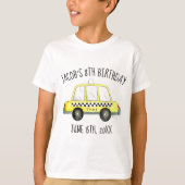 New York City NYC Geel Taxi Cab Verjaardagsfeest T-shirt (Voorkant)