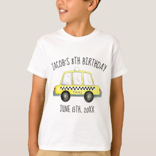 New York City NYC Geel Taxi Cab Verjaardagsfeest T-shirt
