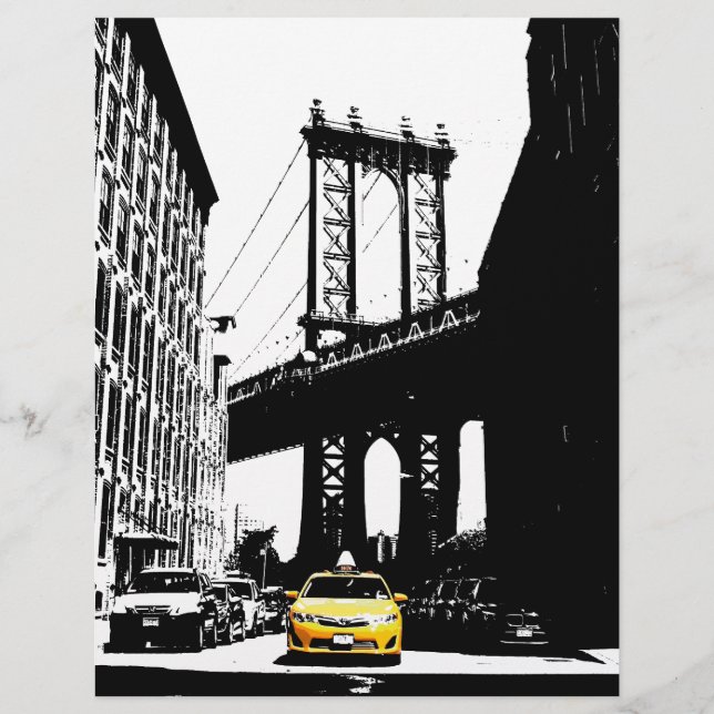 New York City NYC Geel Taxi Pop Art (Voorkant)