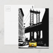 New York City NYC Geel Taxi Pop Art Briefkaart (Voorkant / Achterkant)