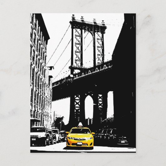 New York City NYC Geel Taxi Pop Art Briefkaart (Voorkant)