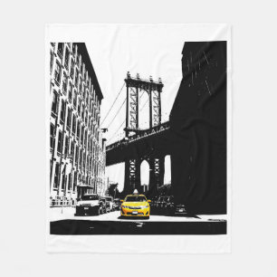 New York City NYC Geel Taxi Pop Art Fleece Deken