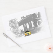 New York City NYC Geel Taxi Pop Art Rechthoekige Sticker (Envelop)