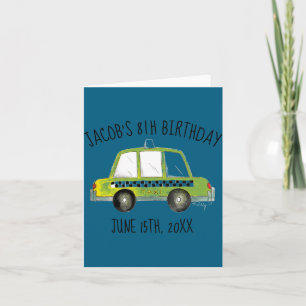 New York City Nyc Gele Taxi Cab Verjaardagsfeestje Kaart