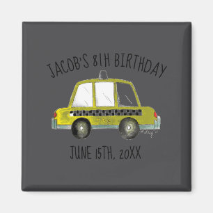 New York City Nyc Gele Taxi Cab Verjaardagsfeestje Magneet