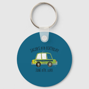 New York City Nyc Gele Taxi Cab Verjaardagsfeestje Sleutelhanger