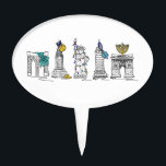 New York City NYC Hanukkah Chanukah Landmarks Taarttopper<br><div class="desc">Met een originele pen-en-inkt illustratie van de verschillende landmerken van New York City die "gekleed" zijn voor het vakantieseizoen. Ideaal voor Hanukkah-entertainment! Zie je niet wat je zoekt? Hulp nodig bij aanpassingen? Neem contact op met Rebecca om iets voor je te ontwerpen.</div>