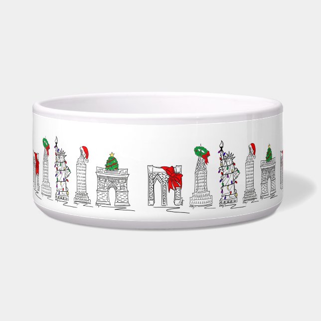 New York City NYC Holiday Kerstmis Landmarks Voerbakje (Links)