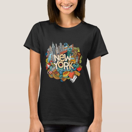 New York City Nyc Iconic Skyline Big Gift So  T-shirt (Voorkant)