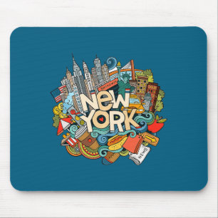 New York City Nyc Iconische Silhouette Grote Cadea Muismat