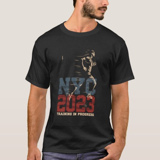 New York City NYC Jaarlijkse Marathon 2023 trainin T-shirt (Voorkant)