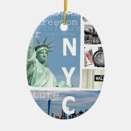 New York City Nyc Keramisch Ornament (Voorkant)