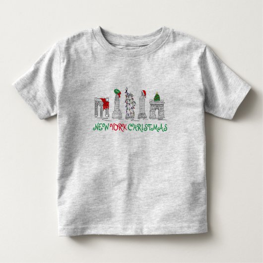 New York City NYC-kerst met kerst Kinder Shirts (Voorkant)