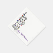 New York City NYC Kerstbeeld Vrijheidsvakantie Servetten (Hoek)