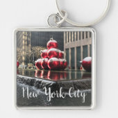 New York City NYC kerstdecoratie-feestdag Sleutelhanger (Voorkant)