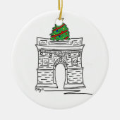 New York City NYC Kerstmis Square Tree Keramisch Ornament (Voorkant)