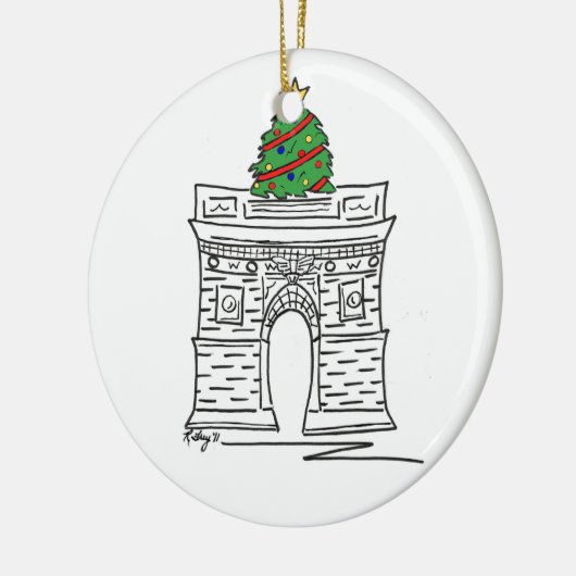 New York City NYC Kerstmis Square Tree Keramisch Ornament (Links)