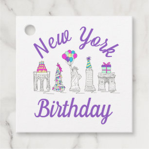 New York City NYC Landmarks Birthday Party Bedankjes Labels
