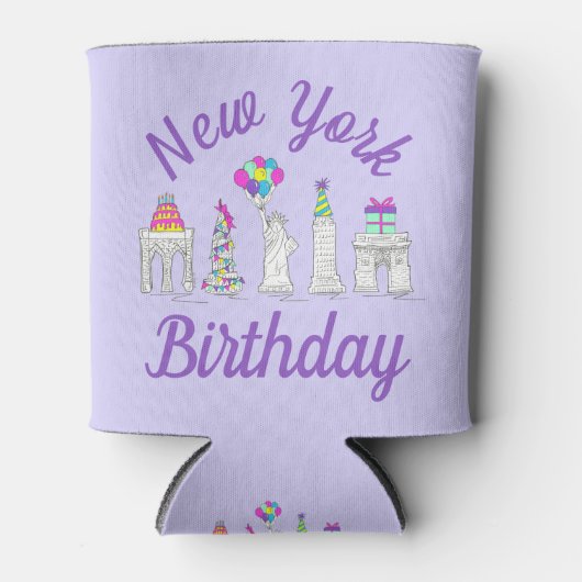 New York City NYC Landmarks Birthday Party Blikjeskoeler (Voorkant)