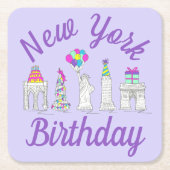 New York City NYC Landmarks Birthday Party Kartonnen Onderzetters (Voorkant)