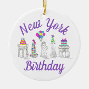 New York City NYC Landmarks Birthday Party Keramisch Ornament