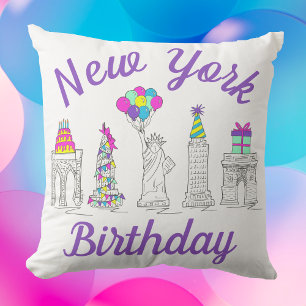 New York City NYC Landmarks Birthday Party Kussen