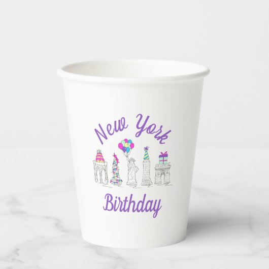 New York City NYC Landmarks Birthday Party Papieren Bekers (Voorkant)