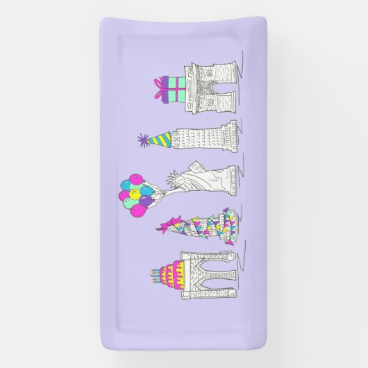 New York City NYC Landmarks Birthday Party Spandoek (Verticaal)