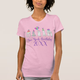 New York City NYC Landmarks Birthday Party T-shirt