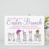 New York City NYC Landmarks Easter Brunch Kaart (Staand voorkant)
