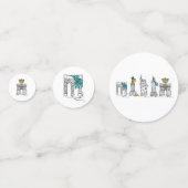 New York City NYC Landmarks Hanukkah Holiday Confetti (Achterkanten)