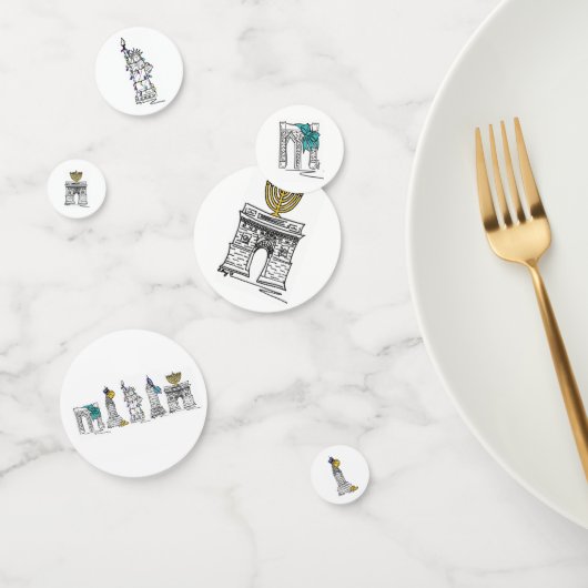 New York City NYC Landmarks Hanukkah Holiday Confetti (Groep)