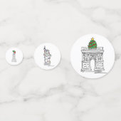 New York City NYC Landmarks Kerstmis Holiday Confetti (Achterkanten)