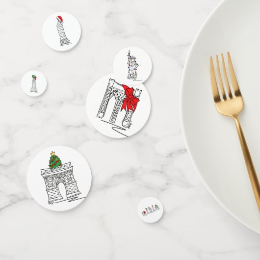 New York City NYC Landmarks Kerstmis Holiday Confetti (Groep)