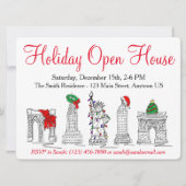 New York City NYC Landmarks Kerstmis Holiday Kaart (Voorkant)