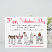 New York City NYC Landmarks Valentijnsdag Kaart (Staand voorkant)