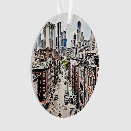 New York City NYC Manhattan Kerstmis Ornament (voorkant)