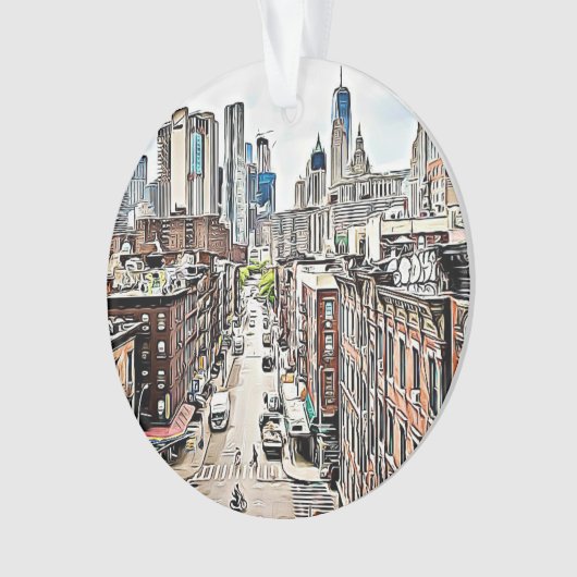 New York City NYC Manhattan Kerstmis Ornament (voorkant)