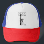 New York City Nyc Manhattan Liberty Statue Trucker Pet<br><div class="desc">New York City Nyc Manhattan Liberty Statue Elegant Distress Text Sjabloon Trucker Hat.</div>