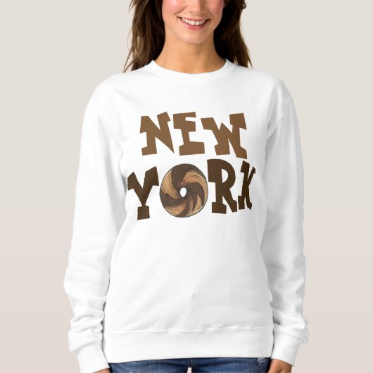 New York City NYC Marble Rye Bagel Sweatshirt (Voorkant)