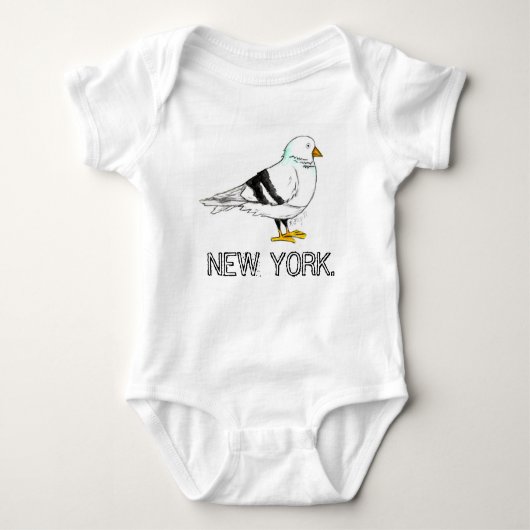 New York City NYC Pigeon Bird Romper (Voorkant)